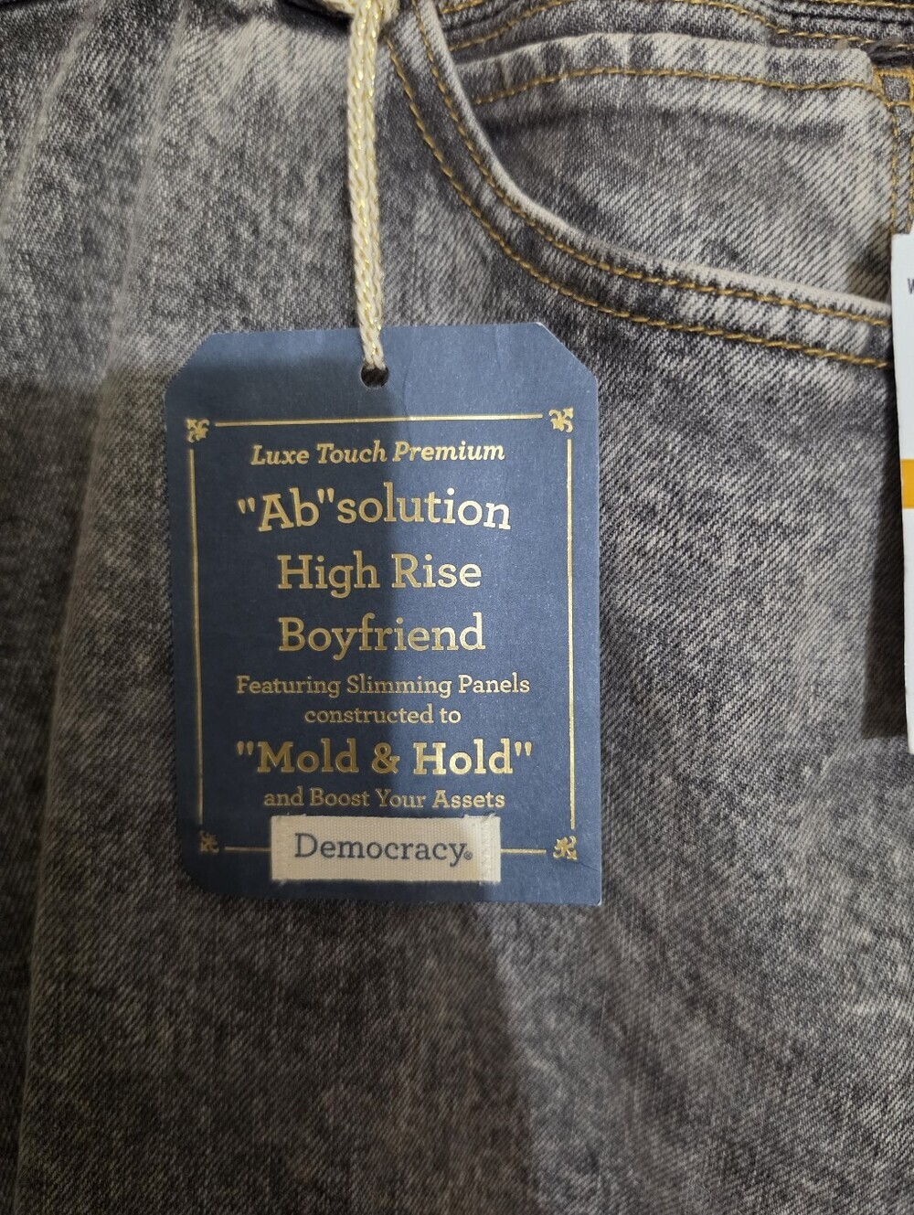 Democracy Ab"solution High Rise Boyfriend Jeans Gray Acid Wash Plus Size 16W NWT - Picture 6 of 8
